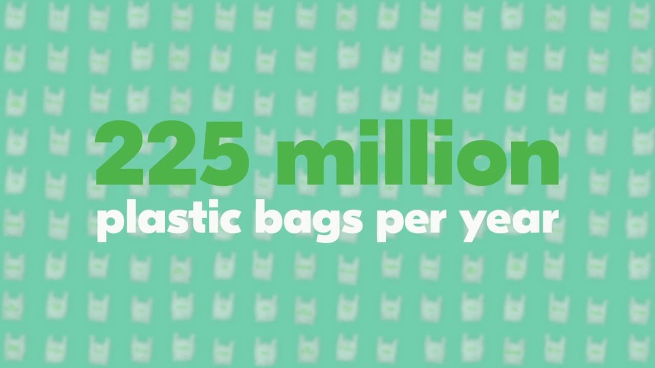 Sobeys sustainability message about reducing plastic bags