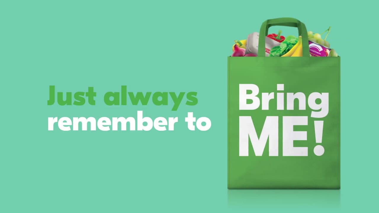Reminder to bring reusable Sobeys shopping bags